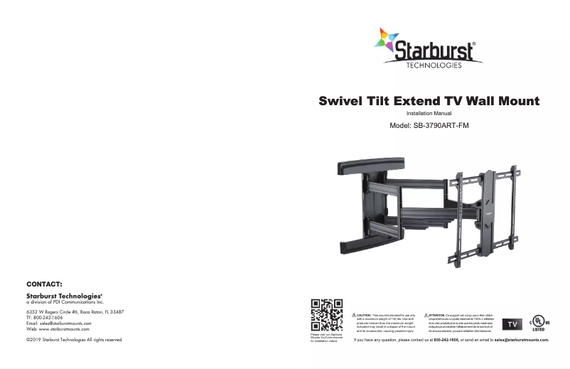 Page 1 de la notice Manuel utilisateur Starburst SB-3790ART-FM