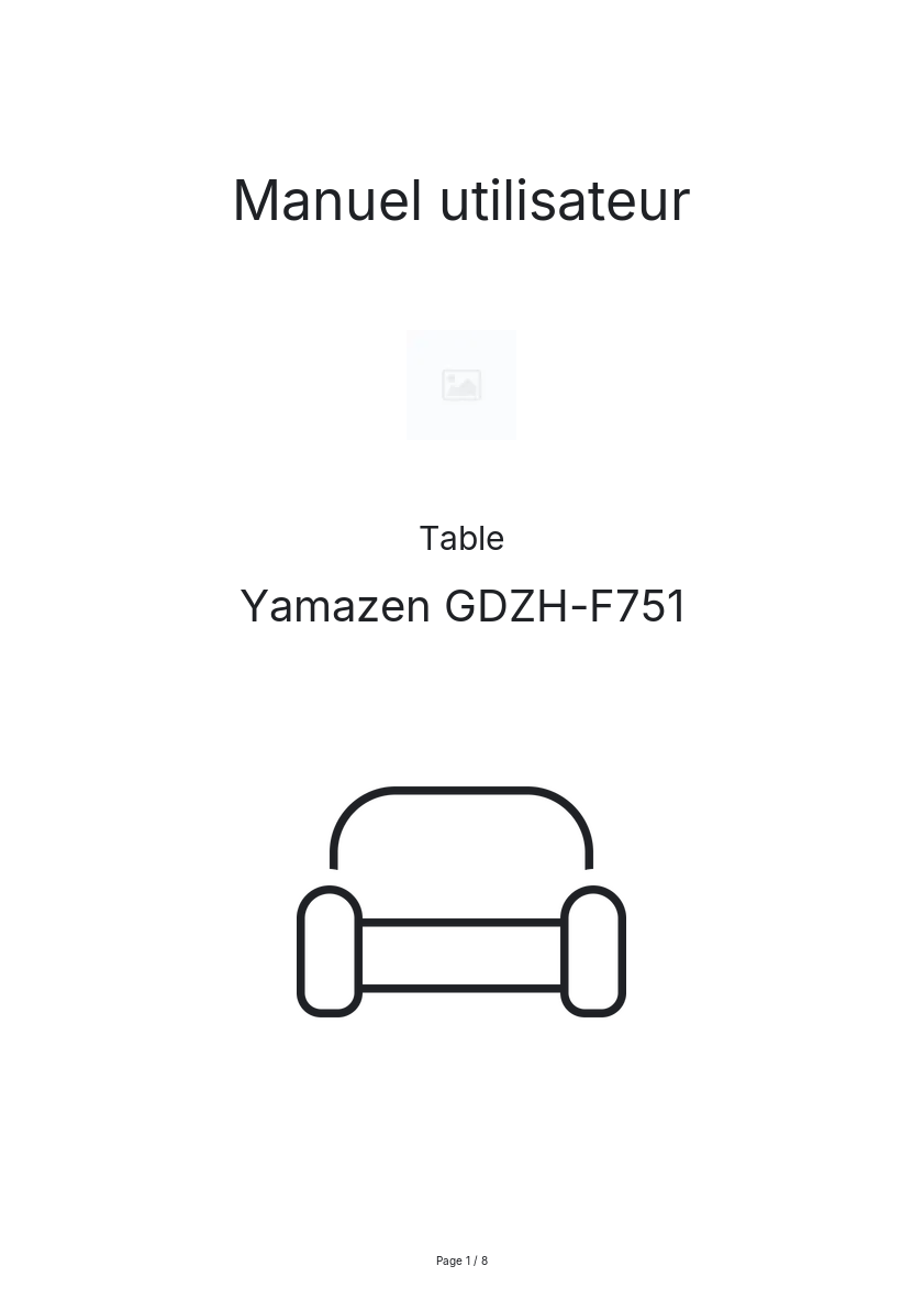 Page n°1 - Manuel utilisateur Yamazen GDZH-F751