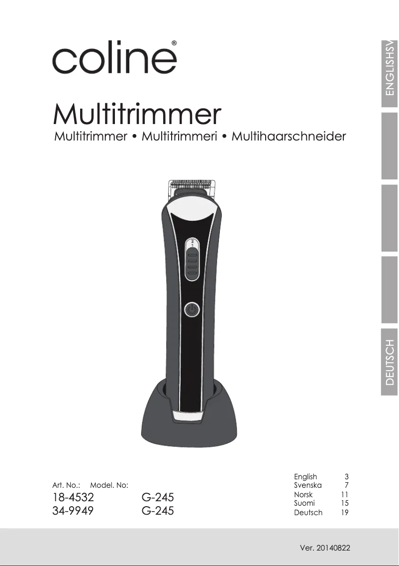 Page 1 de la notice Manuel utilisateur Coline G-245