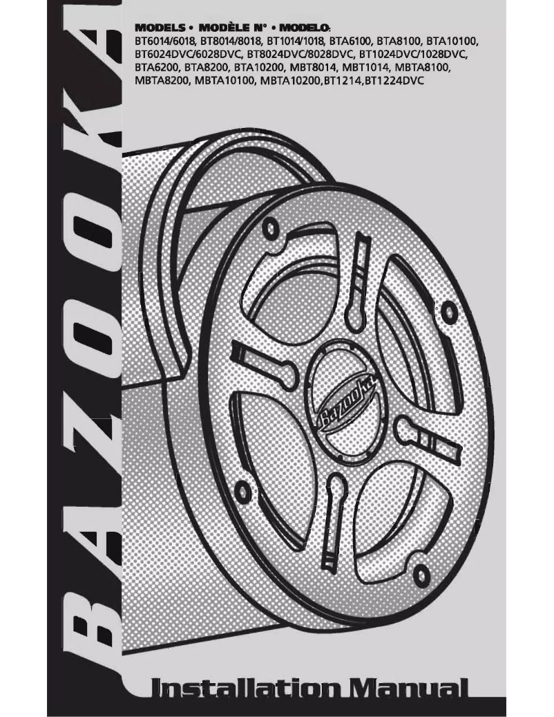 Page n°1 - Manuel utilisateur Bazooka BT1214