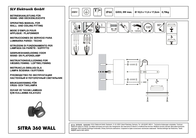 Image de la première page du manuel de l'appareil SITRA 360