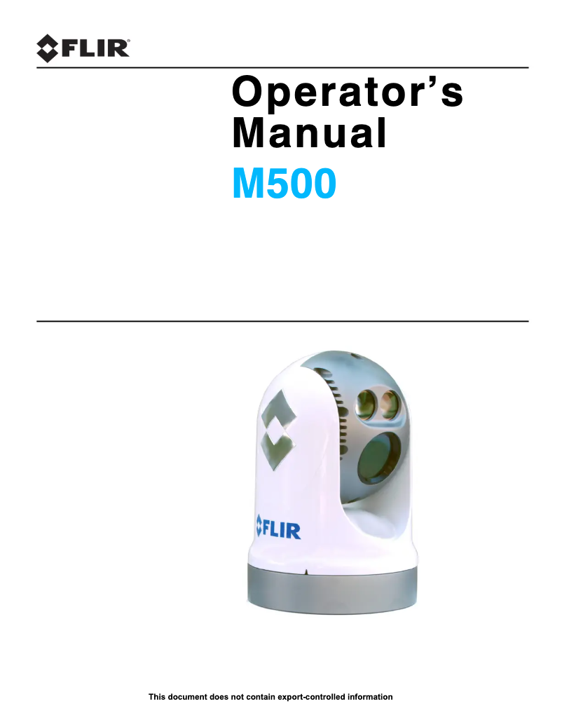 Page 1 de la notice Manuel utilisateur FLIR M500
