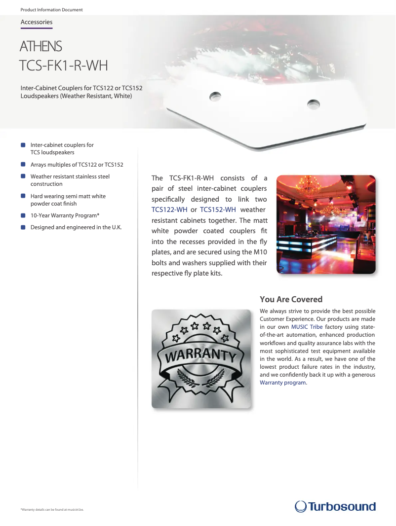 Page n°1 - Fiche technique Turbosound TCS-FK1-R