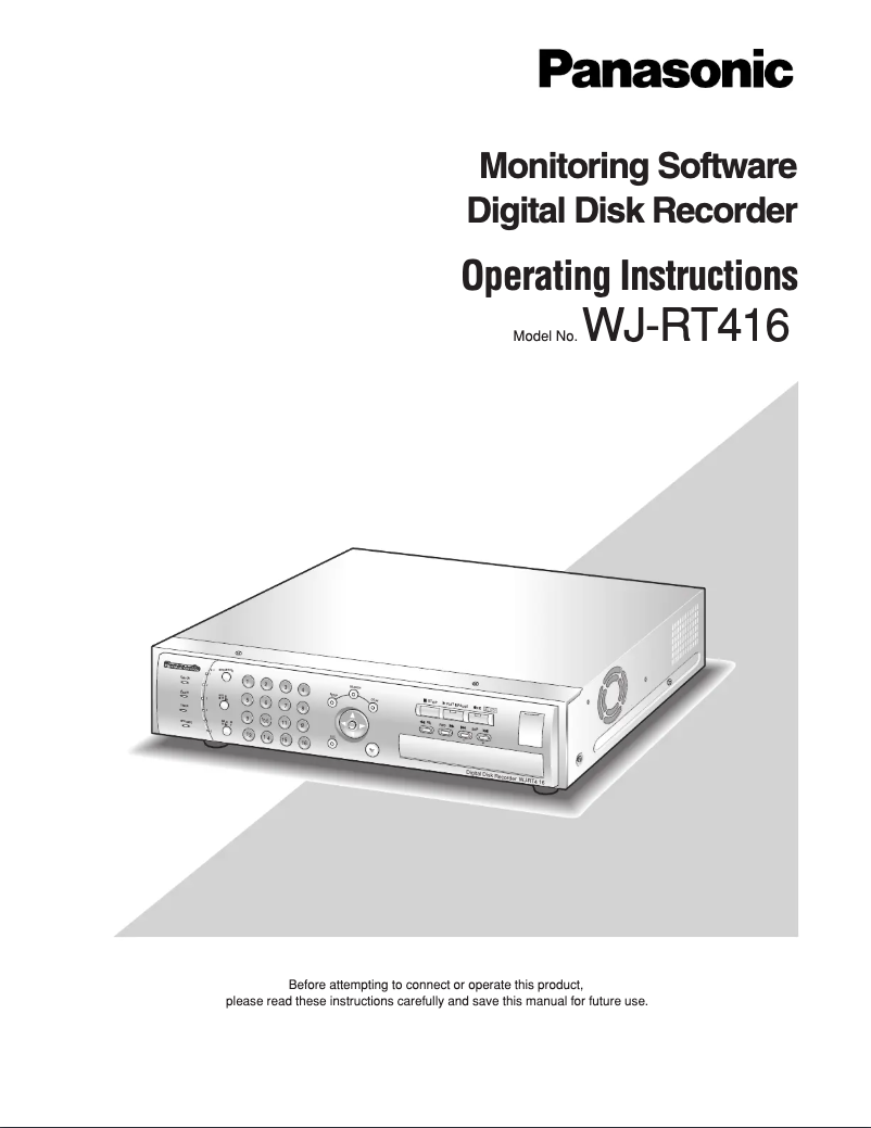 Página 1 del manual Manual de usuario Panasonic WJ-RT416