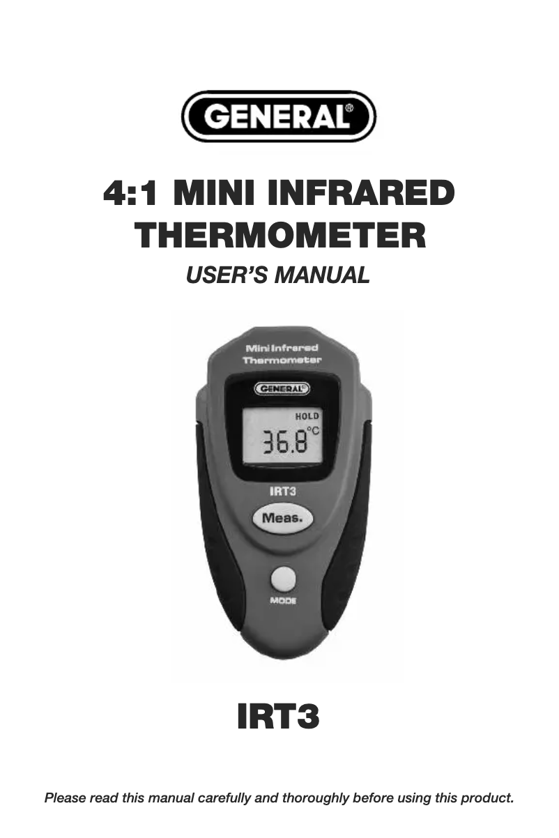 Page n°1 - Manuel utilisateur General IRT3