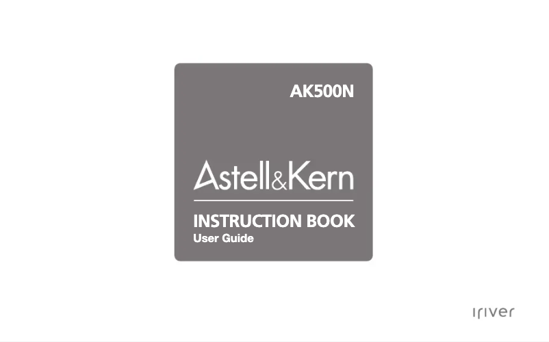 Page n°1 - Manuel utilisateur Astell&Kern AK-500 N