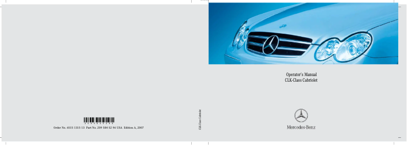 Página 1 del manual Manual de usuario Mercedes-Benz CLK-Class (2007)