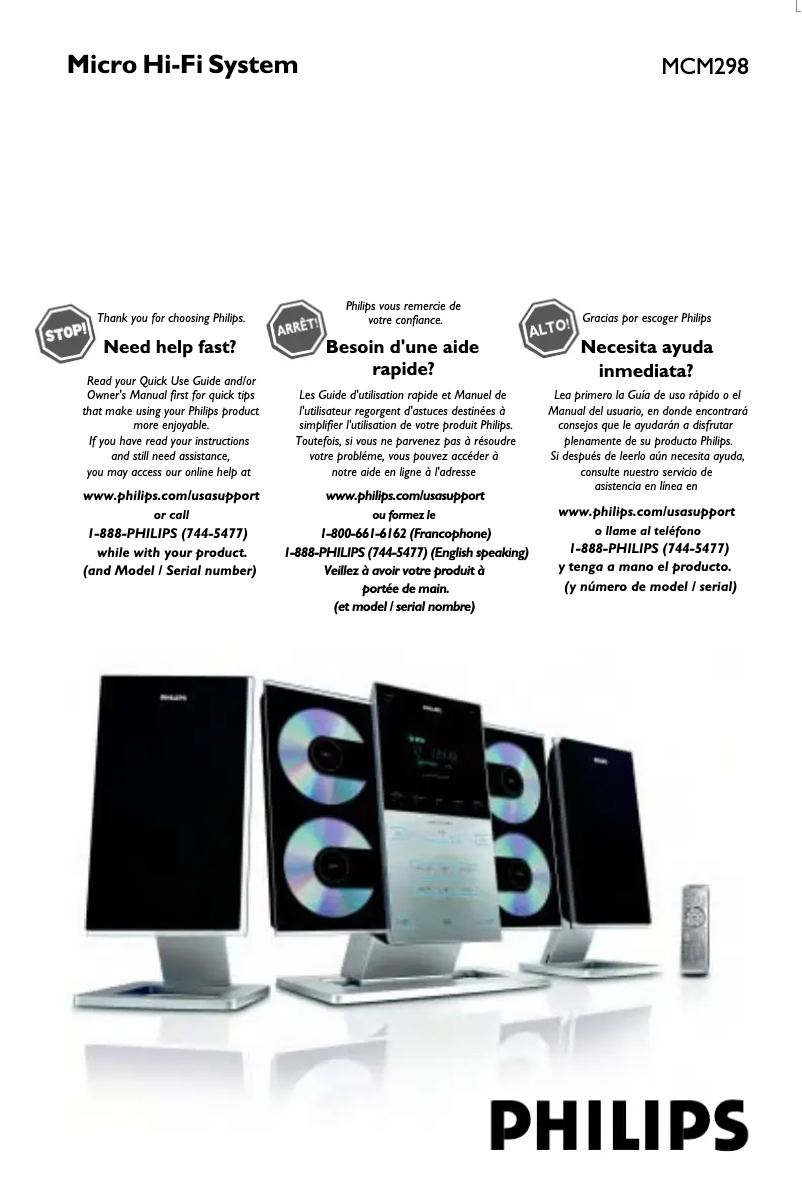 Page n°1 - Manuel utilisateur Philips MCM298