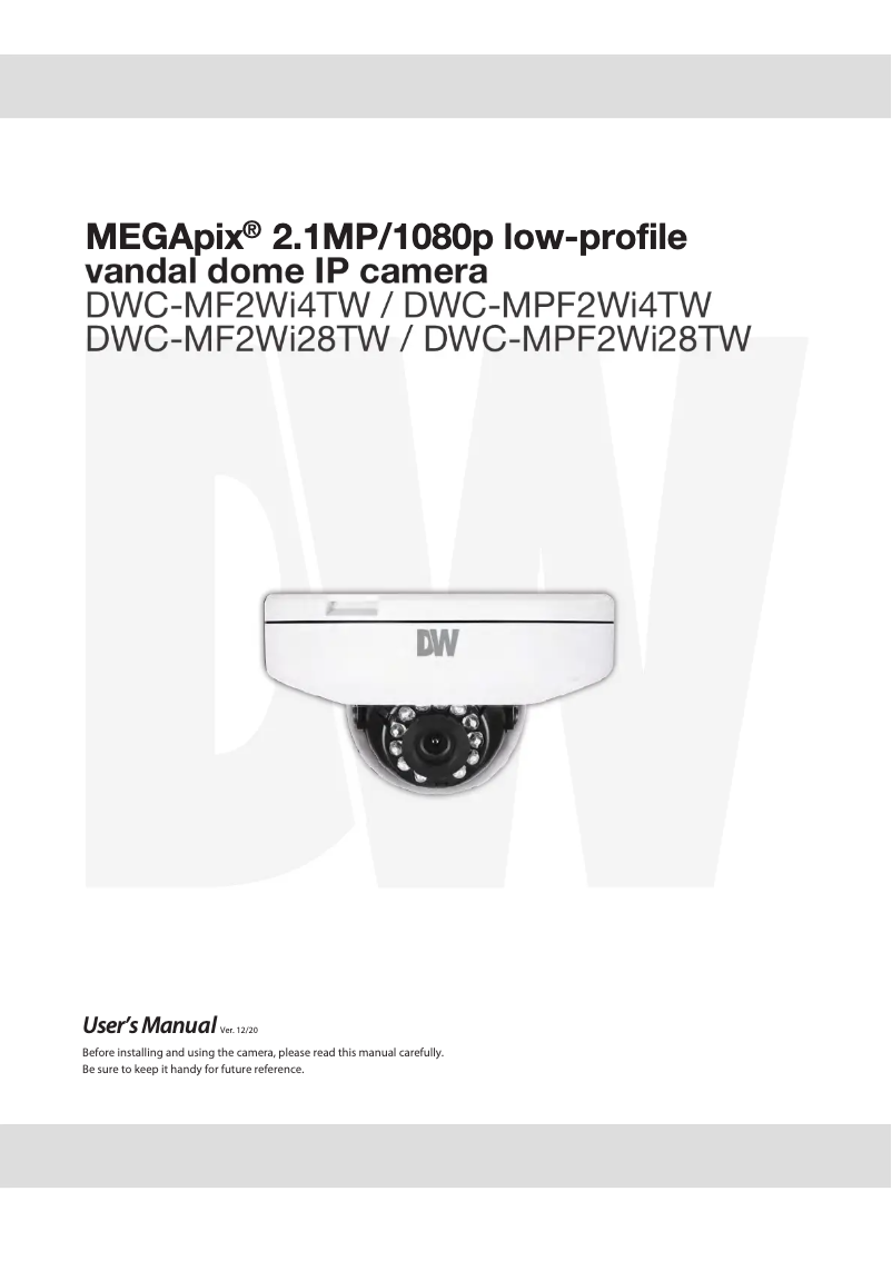 Page n°1 - Manuel utilisateur Digital Watchdog MegaPix IVA DWC-MF2WI28TW