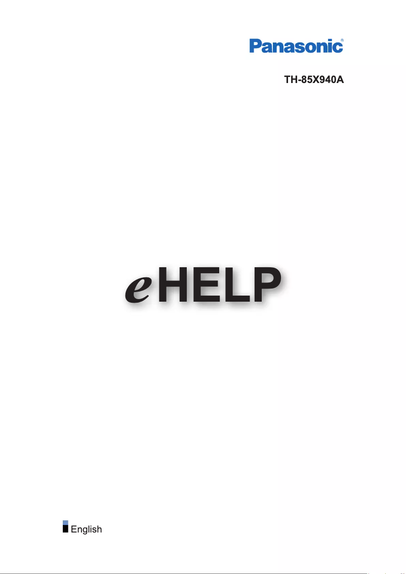 Página 1 del manual Manual de usuario Panasonic TH-85X940A
