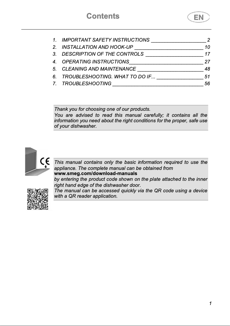 Page n°1 - Manuel utilisateur Smeg STU8612