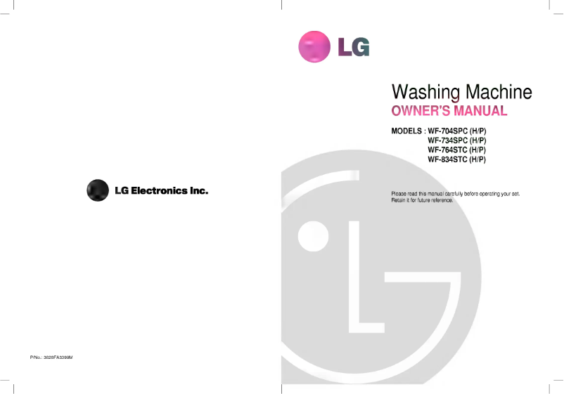 Page n°1 - Manuel utilisateur LG WF-764STP