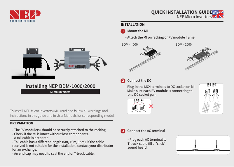 Page 1 de la notice Manuel utilisateur NEP BDM-1000