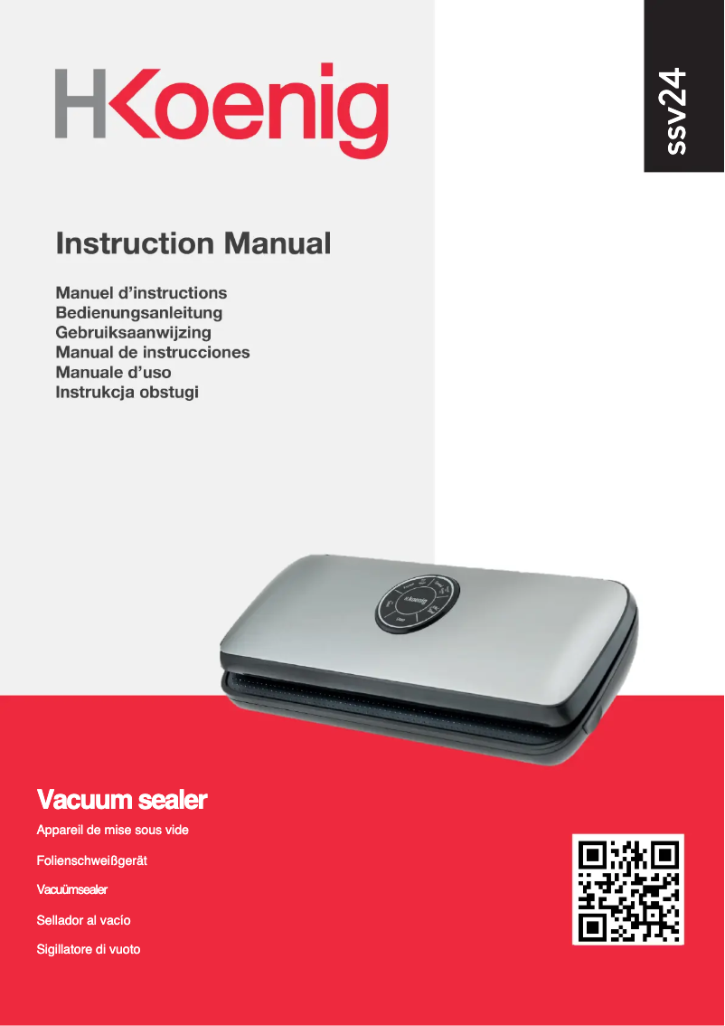 Page 1 de la notice Manuel utilisateur H.Koenig SSV24