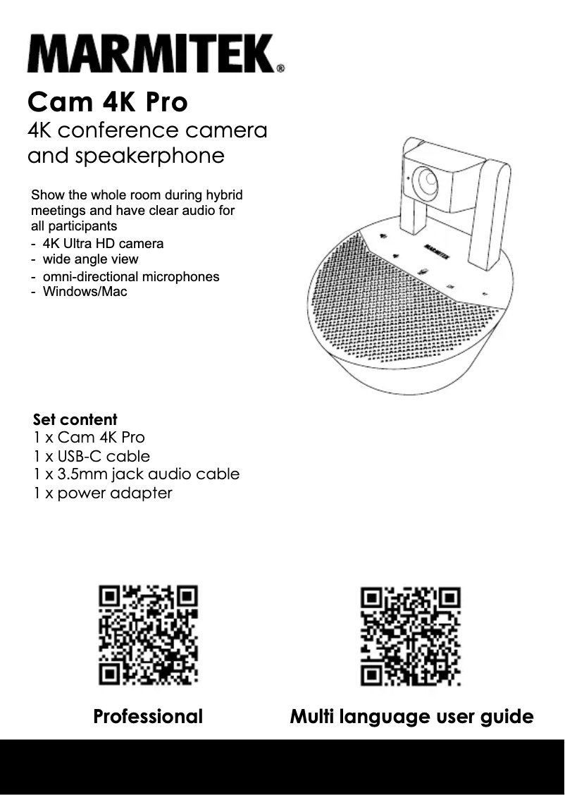 Image de la première page du manuel de l'appareil Cam 4K Pro