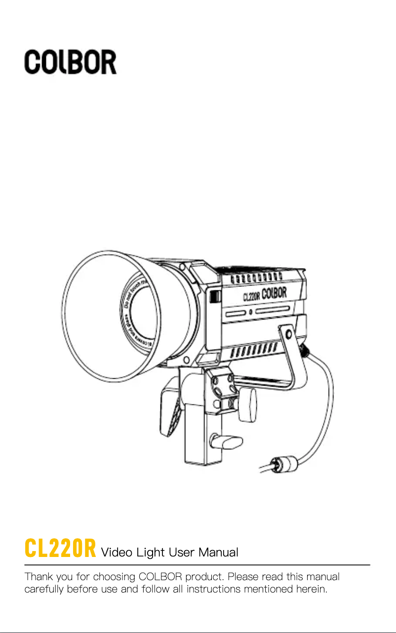 Page n°1 - Manuel utilisateur COLBOR CL220R