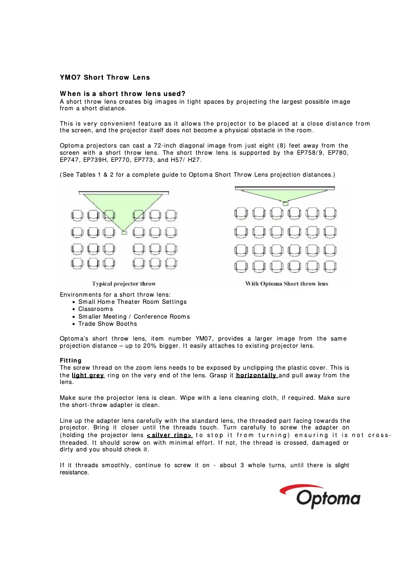 Page n°1 - Manuel utilisateur Optoma 23 89601 002