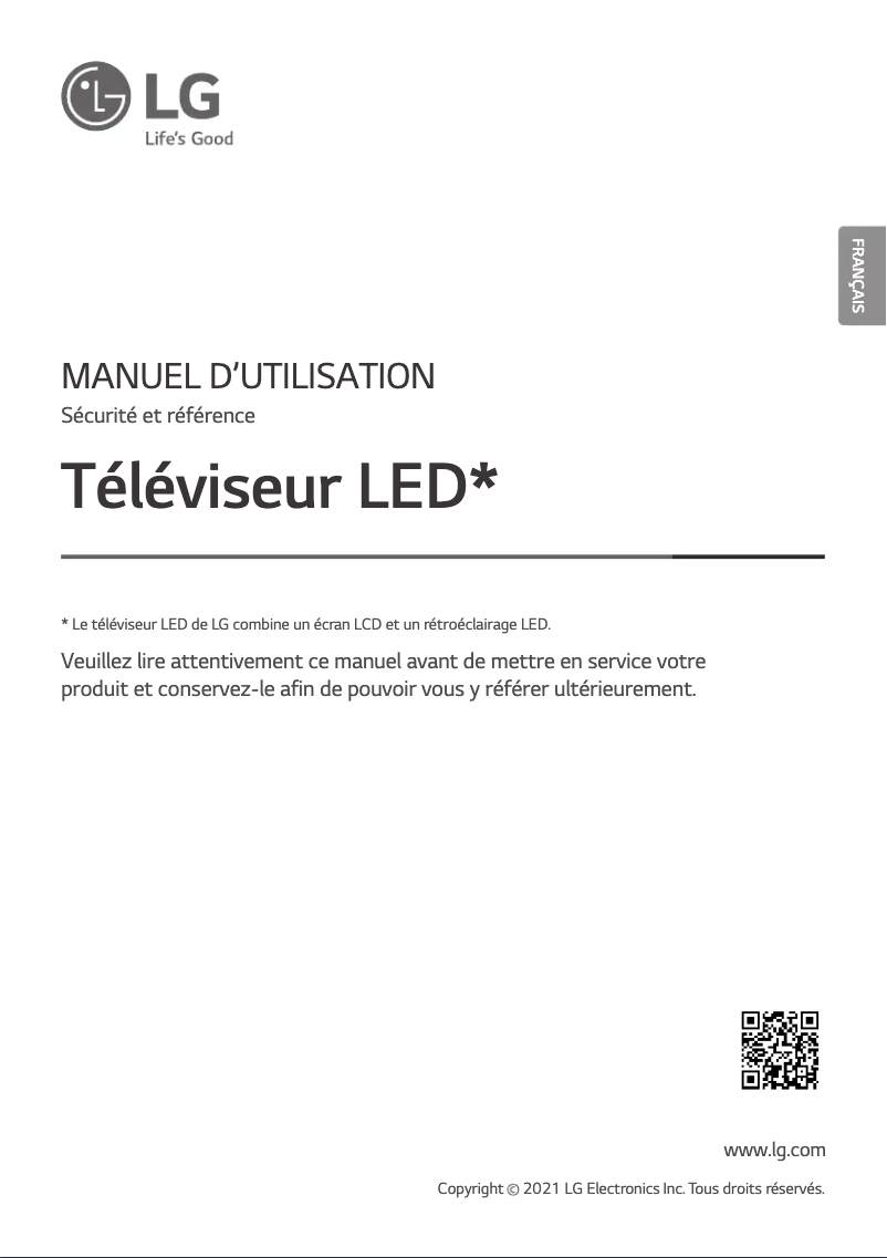 Page 1 de la notice Manuel utilisateur LG 43UP7550PVG