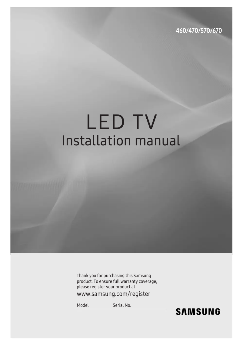 Page n°1 - Mode d'emploi Samsung HG32EE460FA