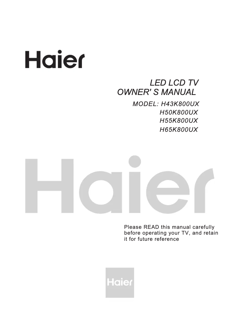 Page n°1 - Mode d'emploi Haier H50K800UX