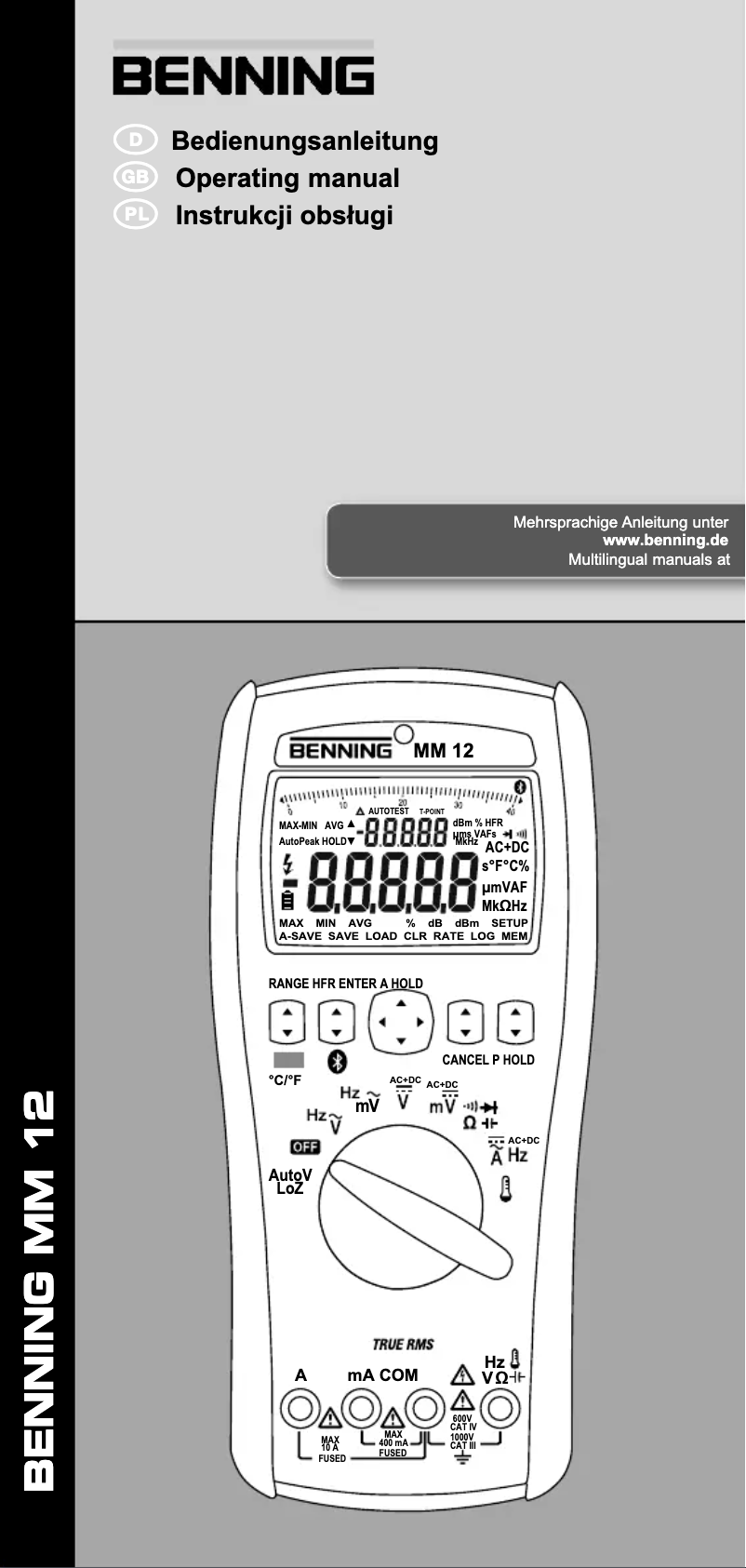 Image de la première page du manuel de l'appareil MM 12