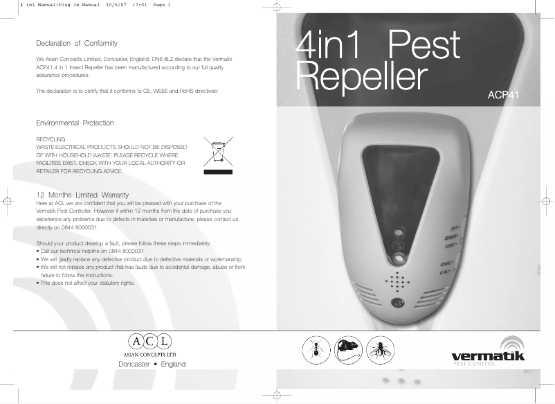 Página 1 del manual Manual de usuario Vermatik ACP41