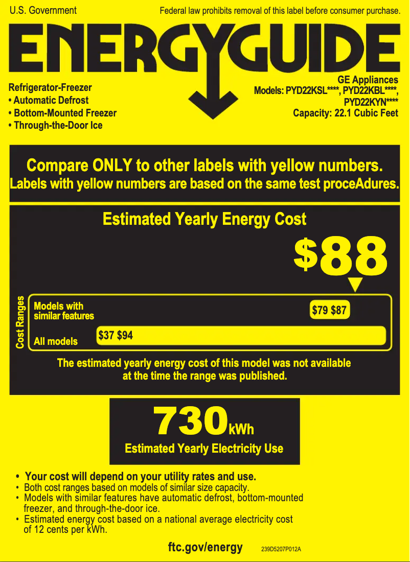 Image de la première page du manuel de l'appareil Profile PYD22KSLSS