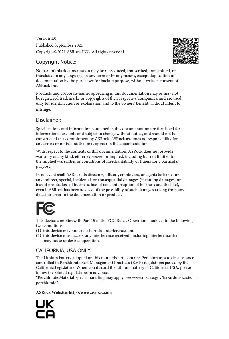 Página 1 del manual Manual de usuario Asrock Z590 Steel Legend WiFi 6E