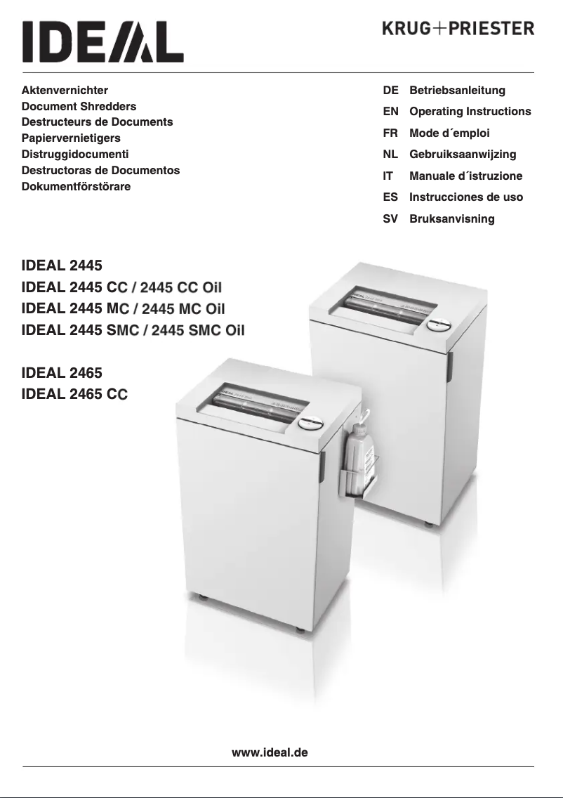 Page 1 de la notice Manuel utilisateur Ideal 2445 CC