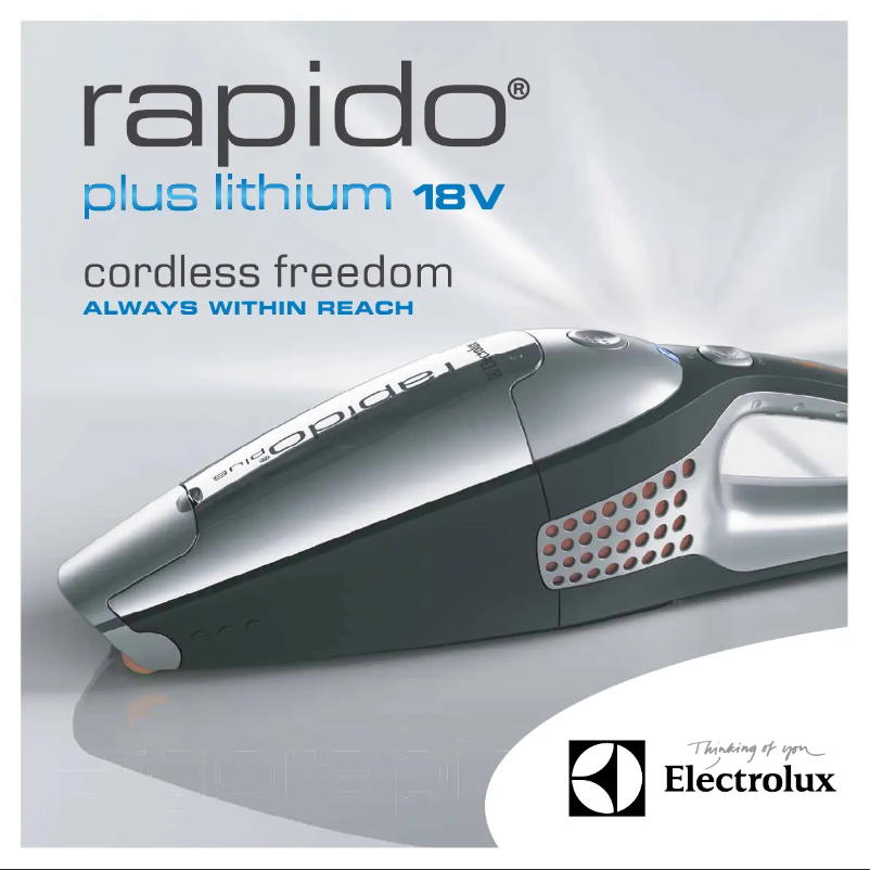 Page 1 de la notice Manuel utilisateur Electrolux Rapido Plus ZB4128