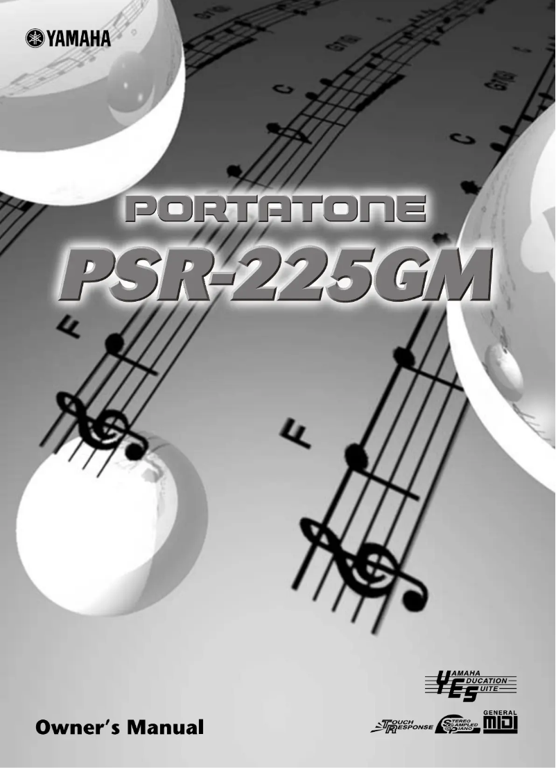 Image de la première page du manuel de l'appareil PSR-225GM