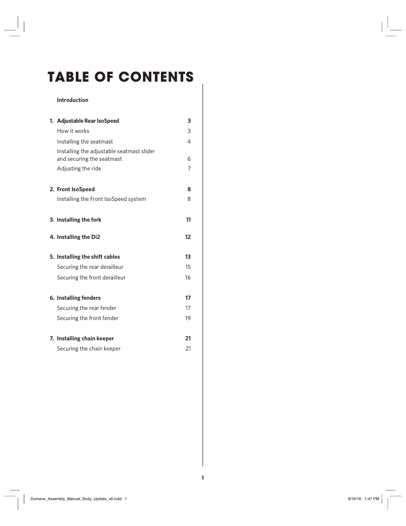 Page 1 de la notice Manuel d'utilisation et d'entretien Trek Domane SLR