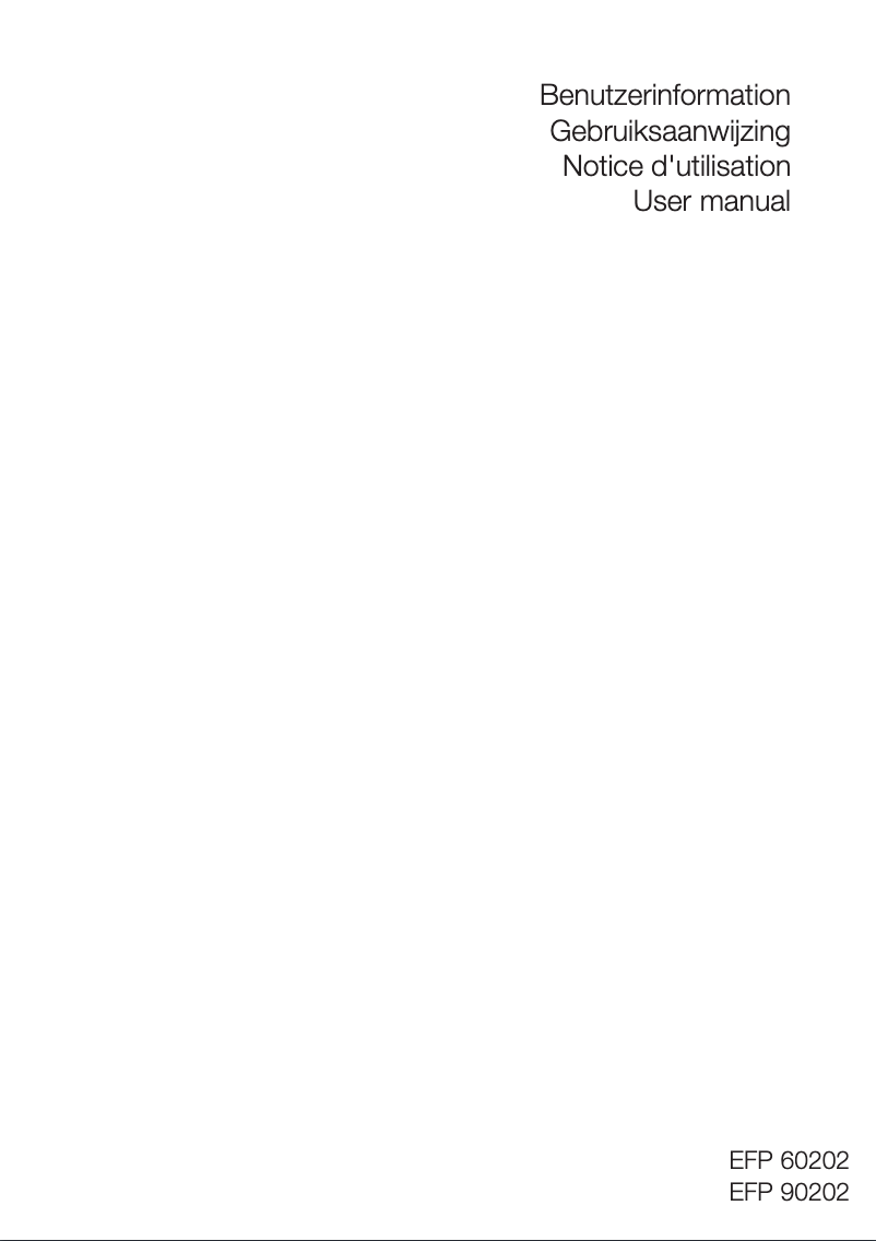 Page 1 de la notice Manuel utilisateur Electrolux EFP 60202