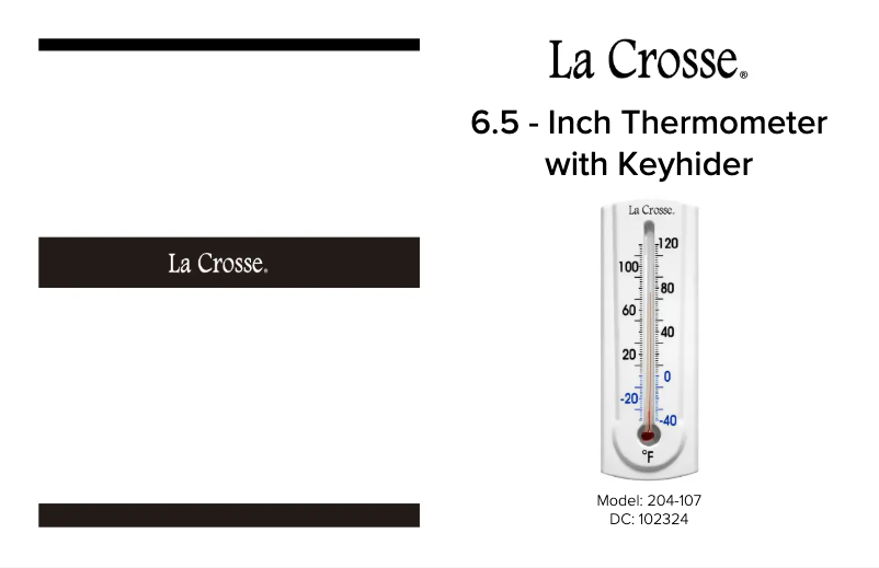 Page 1 de la notice Manuel utilisateur La Crosse Technology 204-107