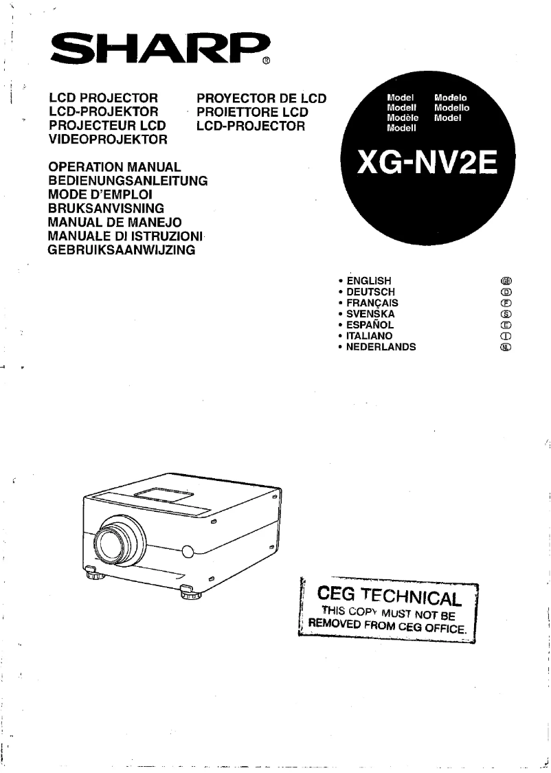 Image de la première page du manuel de l'appareil XG-NV2E