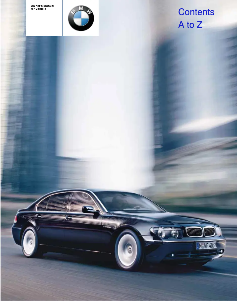 Page 1 de la notice Manuel utilisateur BMW 745i Sedan (2004)