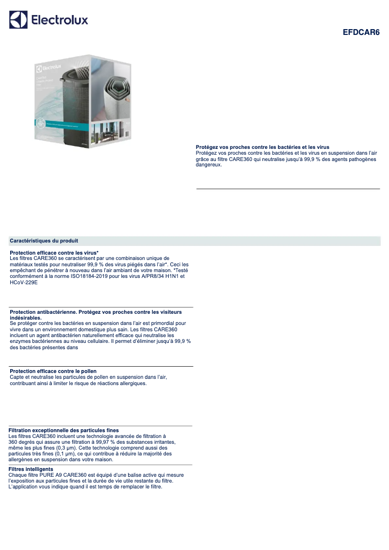 Image de la première page du manuel de l'appareil EFDCAR6