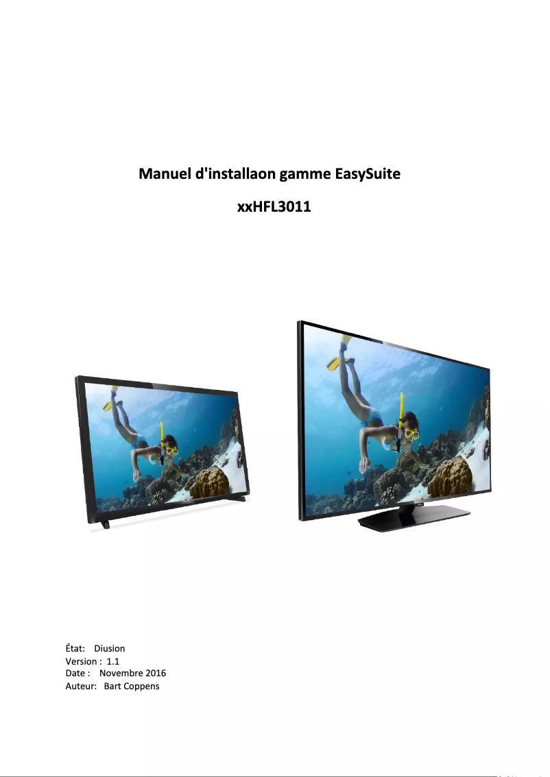 Page 1 de la notice Guide d'installation Philips 43HFL3011T