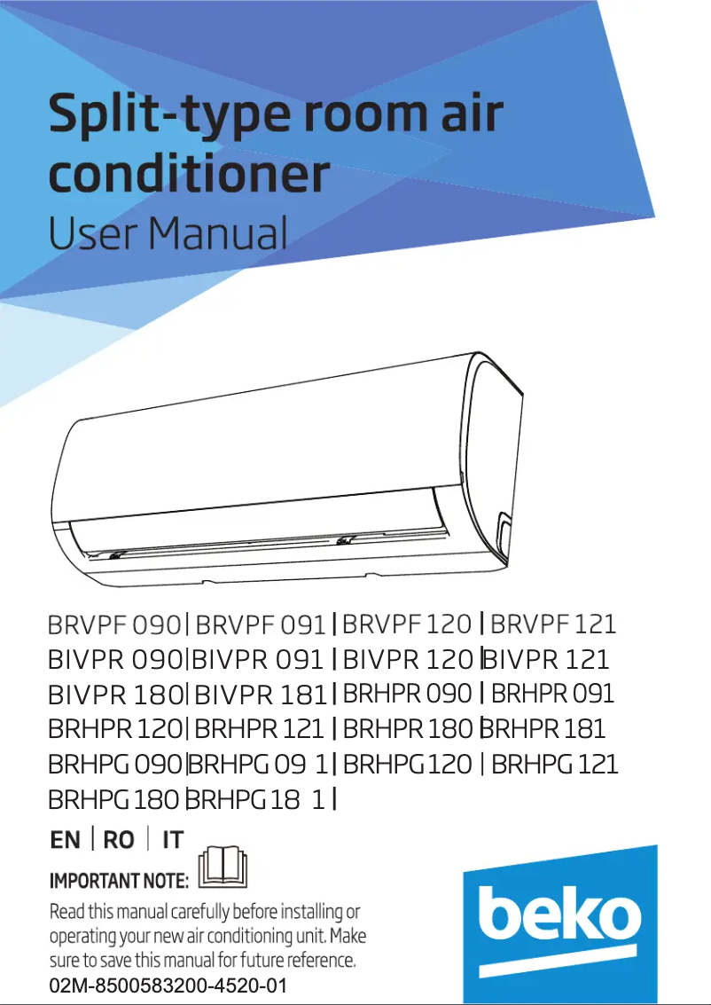 Page 1 de la notice Manuel utilisateur Beko BIVPR 181