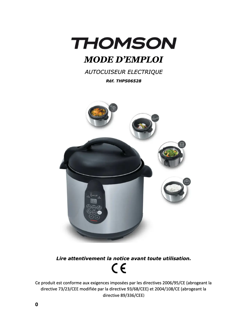 Page 1 de la notice Manuel utilisateur Thomson THPS06528