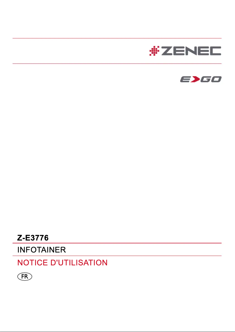Page n°1 - Manuel utilisateur Zenec Z-E3776