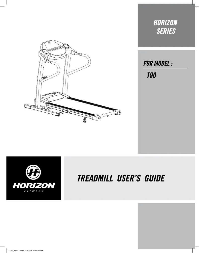 Página 1 del manual Manual de usuario Horizon Fitness Horizon T90