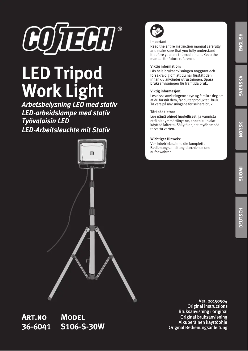 Page 1 de la notice Manuel utilisateur Cotech S106-S-30W