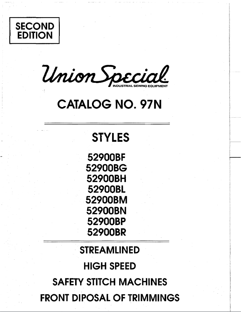 Page 1 de la notice Manuel utilisateur Union Special 52900BP