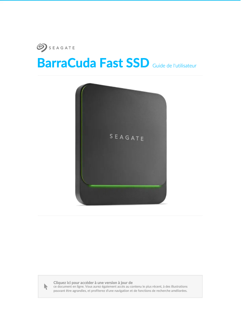Page n°1 - Manuel utilisateur Seagate BarraCuda Fast SSD