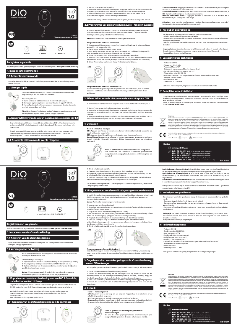 Page n°1 - Manuel utilisateur DiO 54592