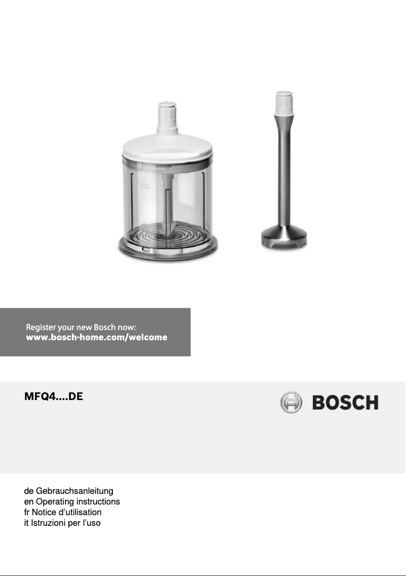 Page 1 de la notice Manuel utilisateur Bosch MFQ4075DE
