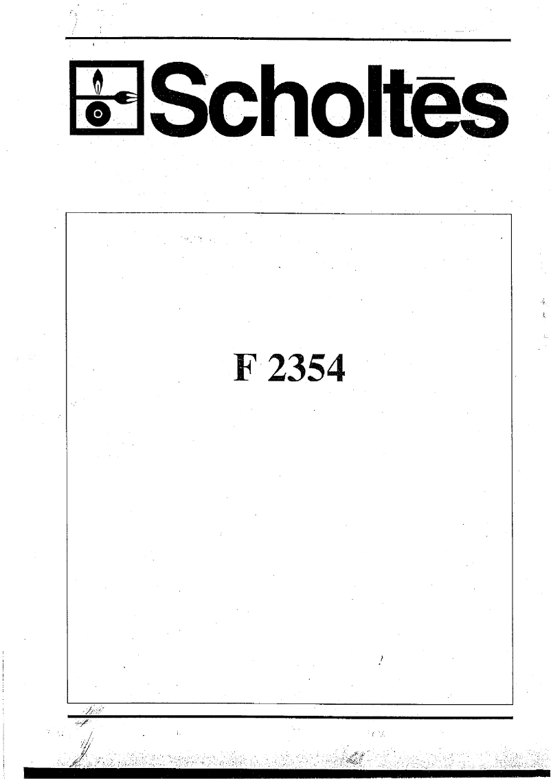 Page 1 de la notice Manuel utilisateur Scholtès F 2354