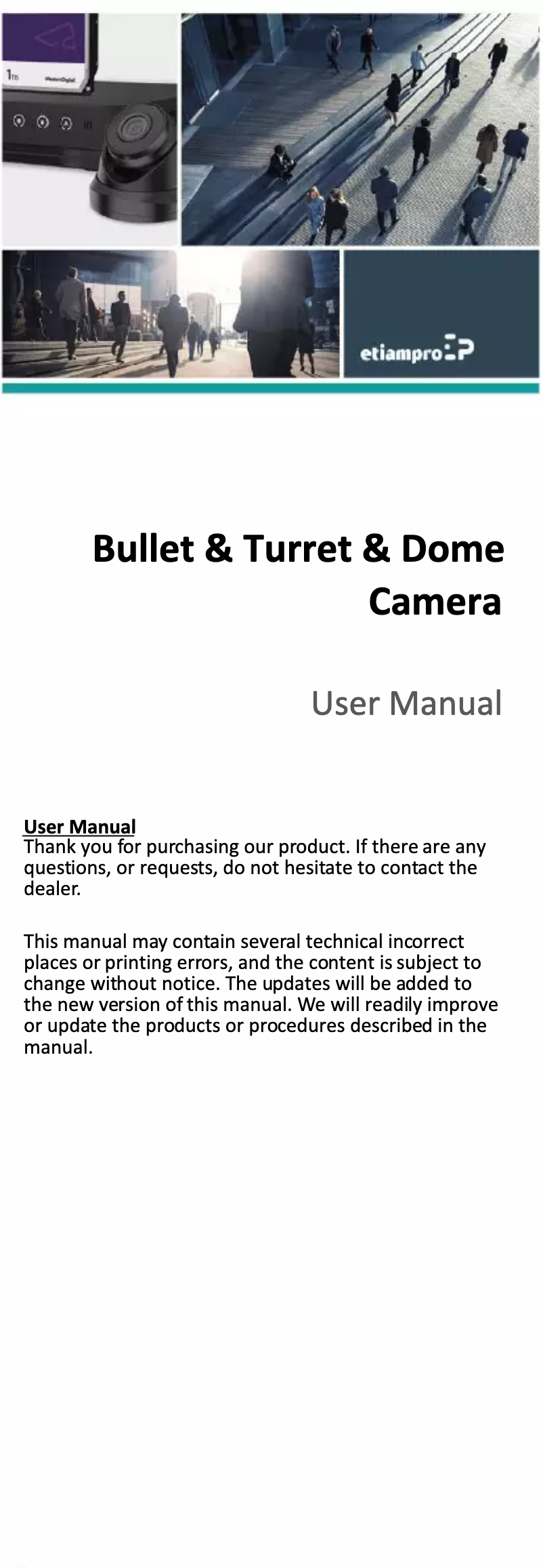 Page 1 de la notice Manuel utilisateur EtiamPro ECAMTVI601B