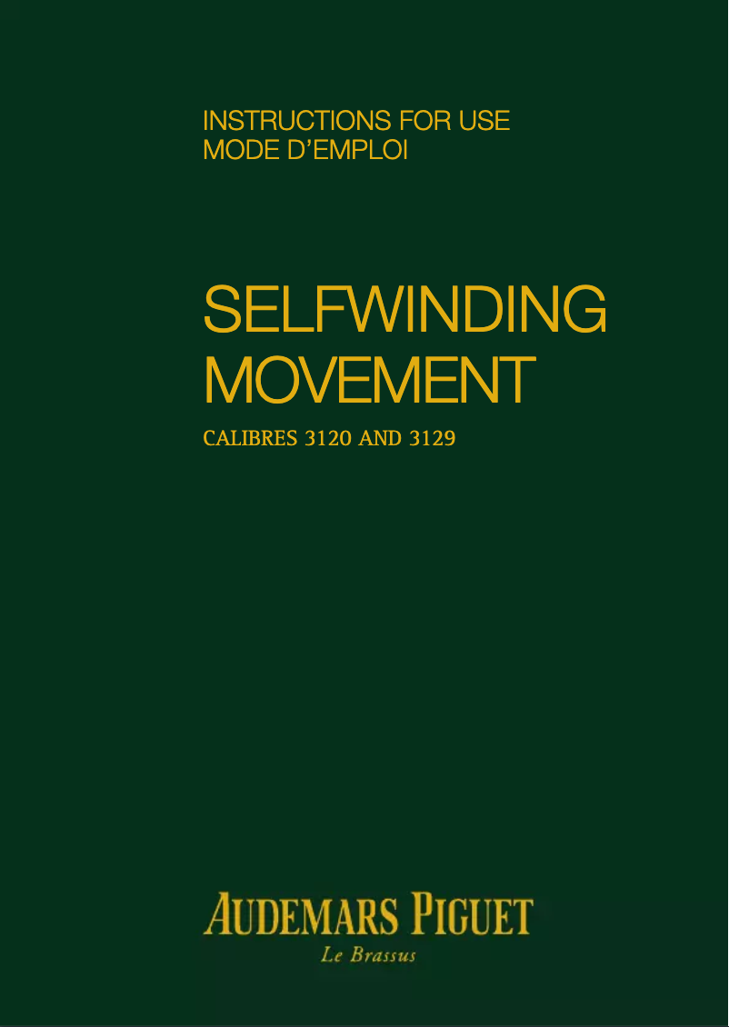 Page 1 de la notice Manuel utilisateur Audemars Piguet Royal Oak